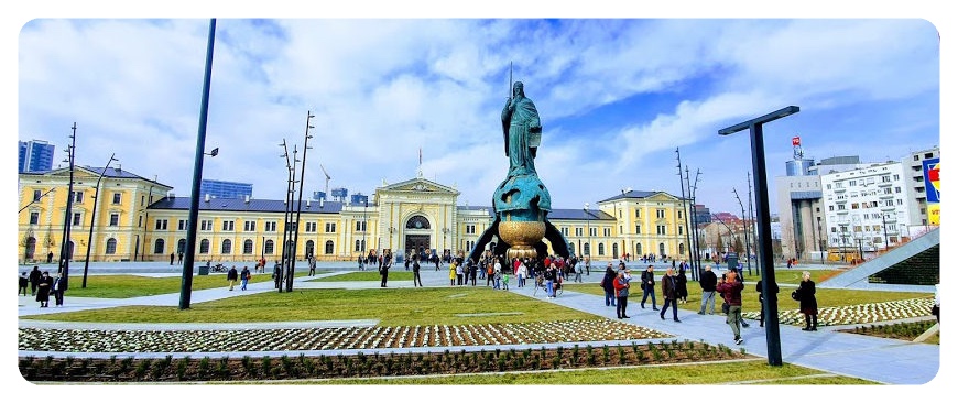 Savski Square with the monument to Stefan Nemanja