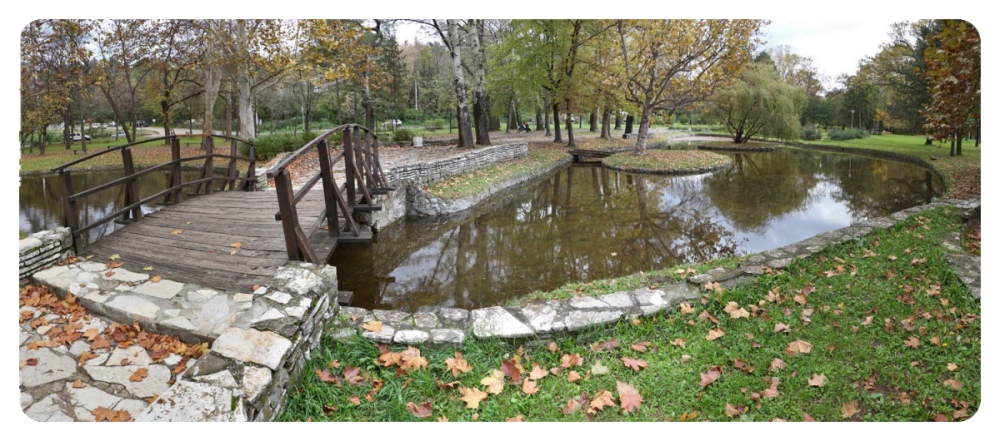 A small bridge over the lake at Topčider Park