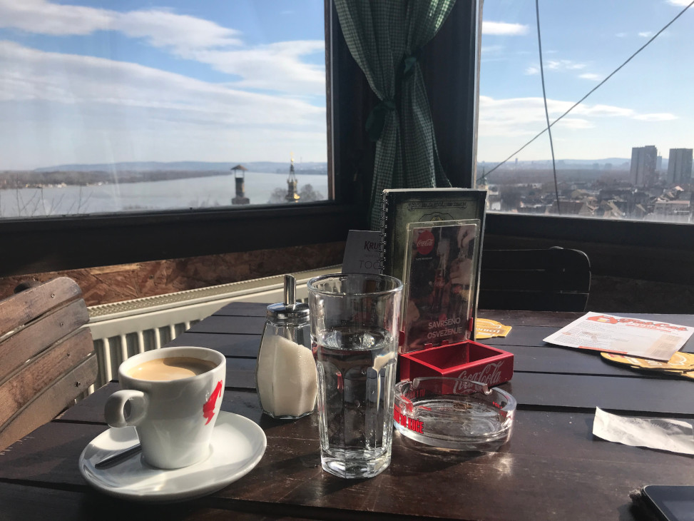 Cup of coffee with a view on Belgrade