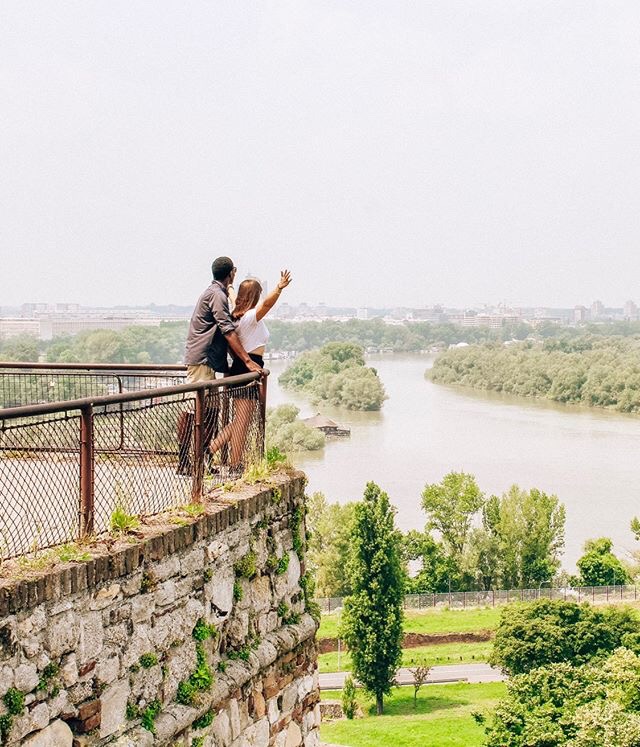 Couple on the Map at the Belgrade Fortess